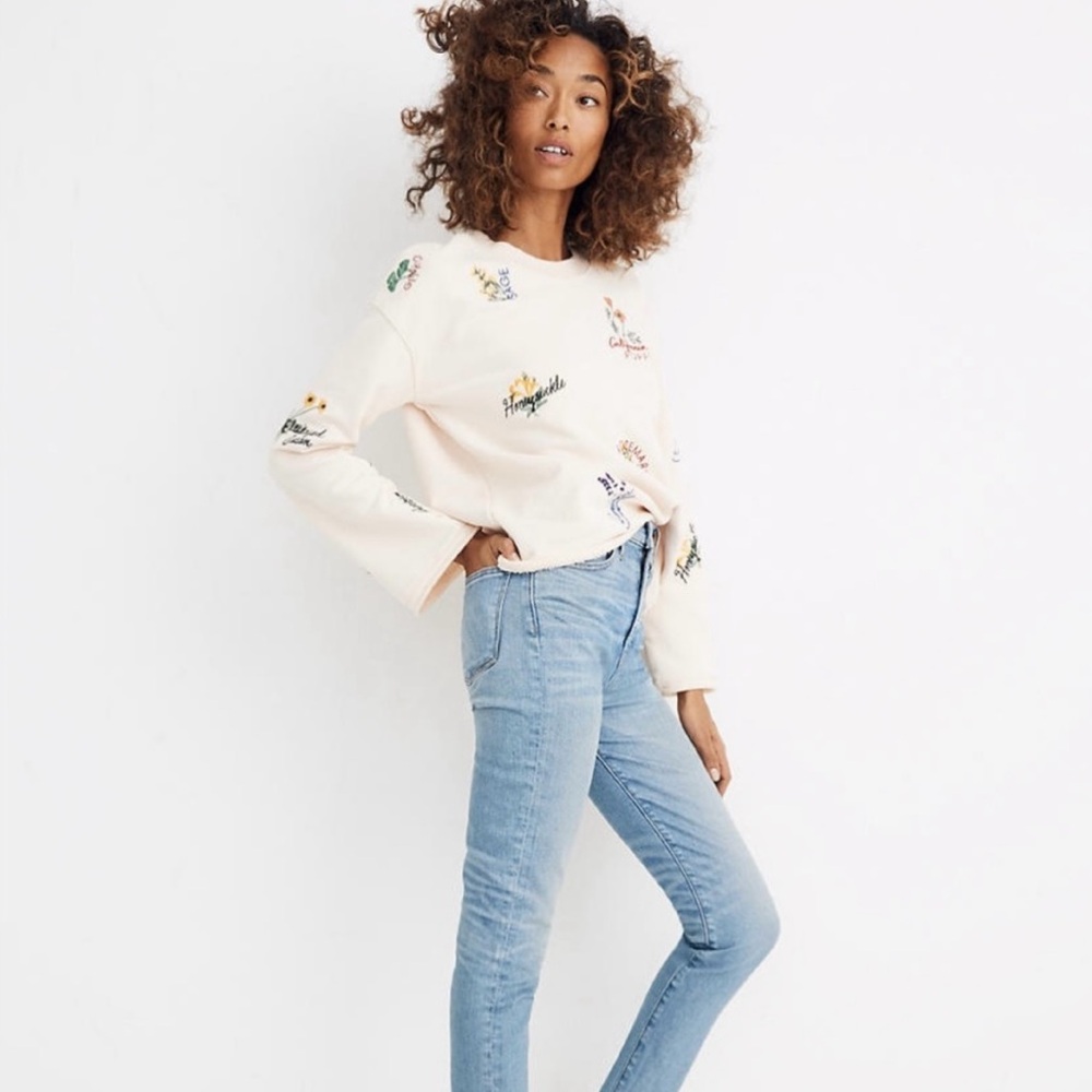 Madewell embroidered sweatshirt with flowers - Picture 5 of 8